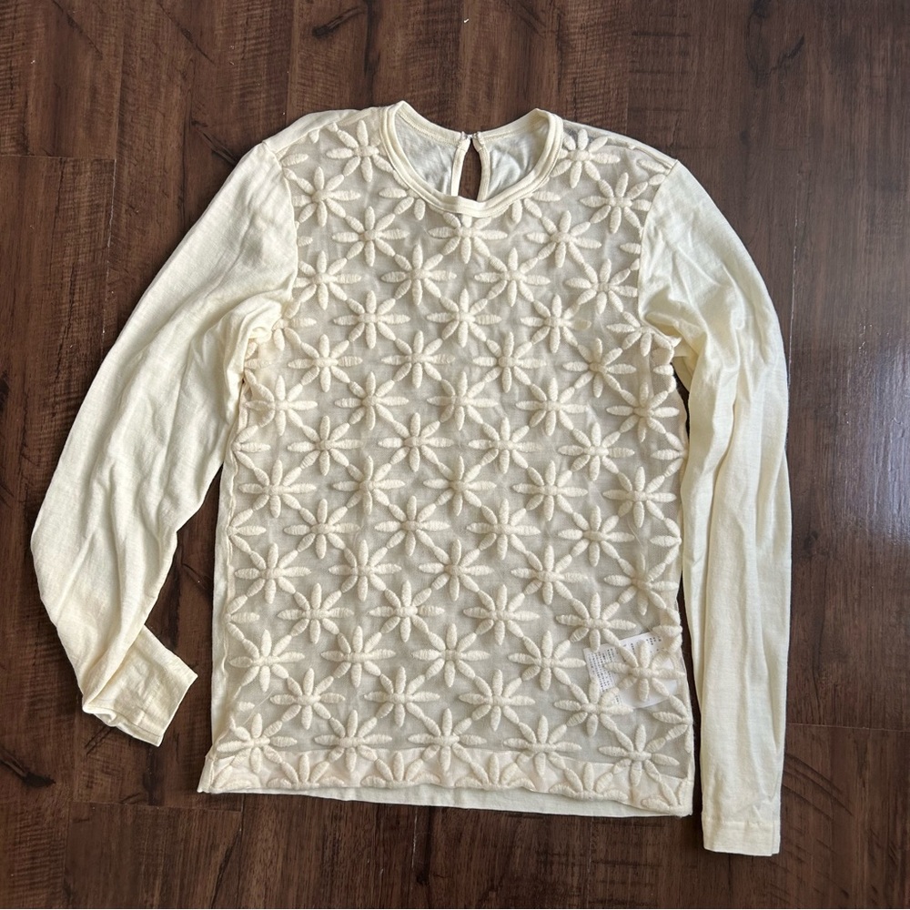 Comme des Garcons Cream Floral Blouse